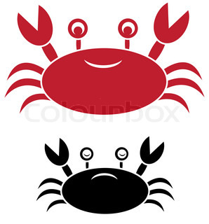 298x320 Red Crab With Ribbon In Claws Stock Vector Colourbox
