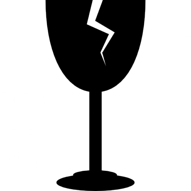 626x626 Wine Glass With Crack Silhouette Icons Free Download