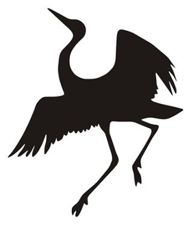 282x330 Crane Bird Silhouette V3 Decal Sticker