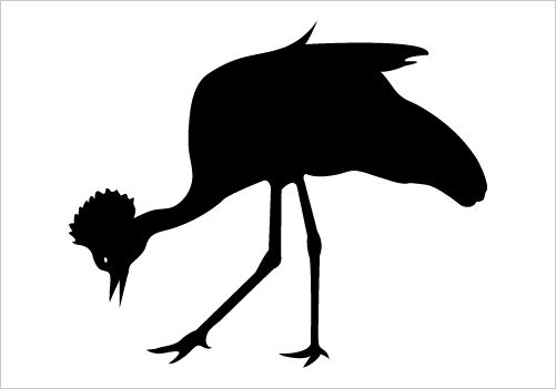 501x351 Crowned Crane Silhouette Graphics Silhouette Clip Art