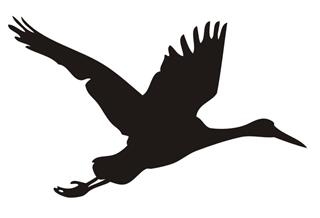 320x218 Crane Bird Silhouette V2 Decal Sticker