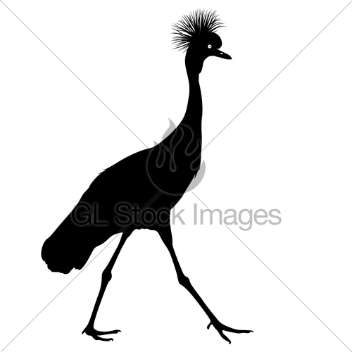 500x500 Silhouette Bird Crane On A White Background Gl Stock Images