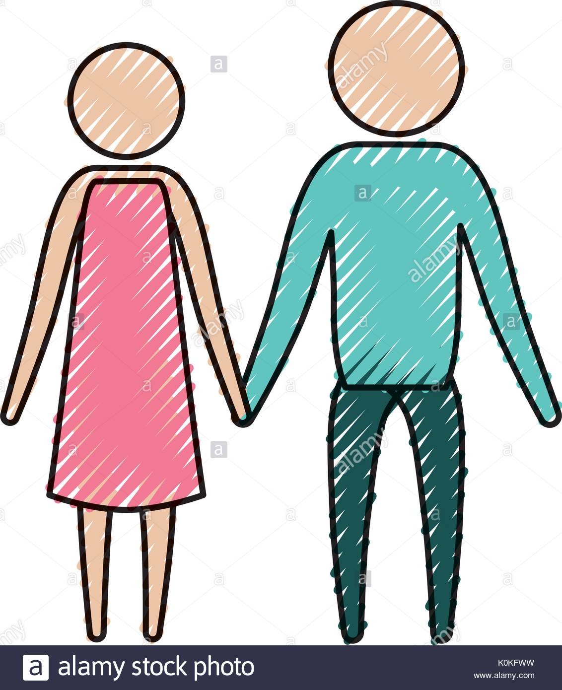 1132x1390 Color Crayon Silhouette Of Pictogram Couple Holding Hands