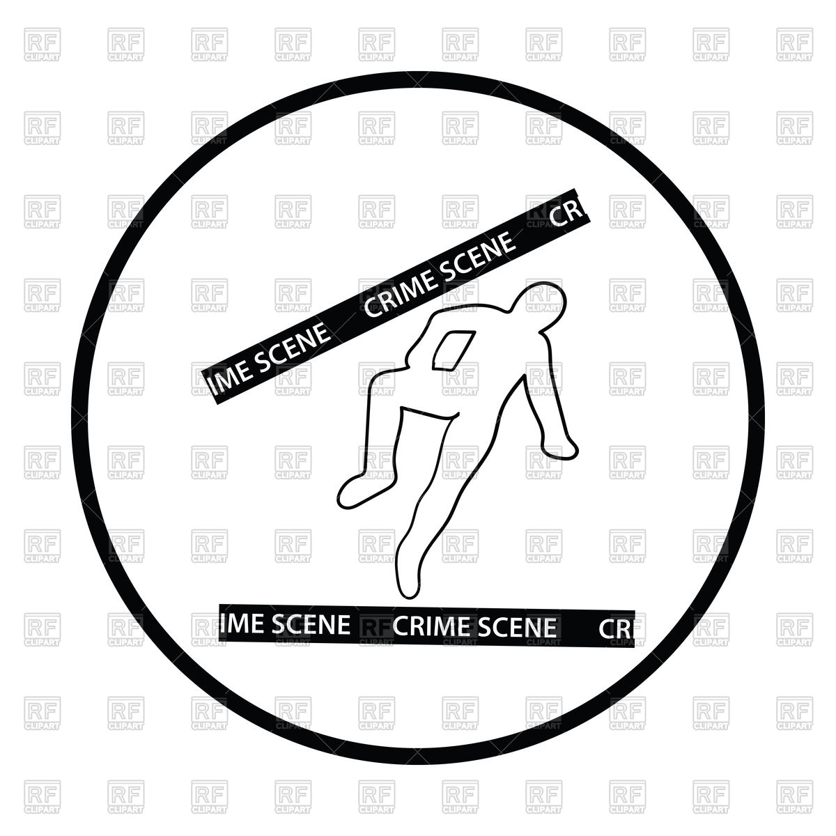 1200x1200 Crime Scene Icon, Dead Body Outline Royalty Free Vector Clip Art