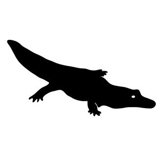 341x340 Free Silhouette Vector Scales, Crocodile, Up