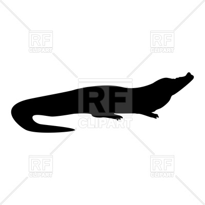 400x400 Crocodile Black Icon Royalty Free Vector Clip Art Image