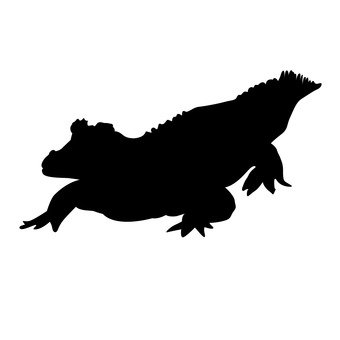 340x340 Free Silhouette Vector Scales, Crocodile, Up