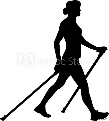 448x500 Nordic Walking Silhouette
