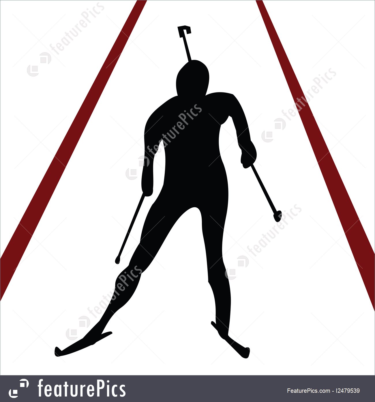 1300x1392 Illustration Of Biathlon