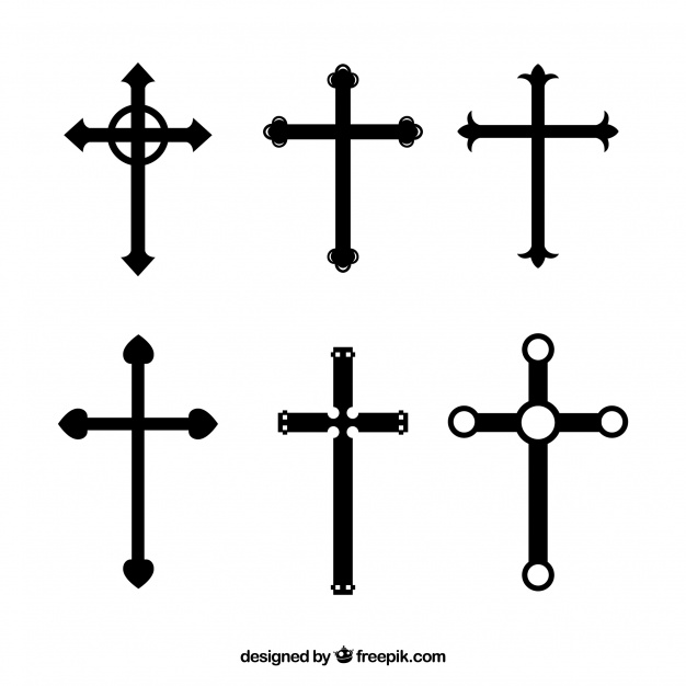 626x626 Silhouette Christian Cross Collection Vector Free Download