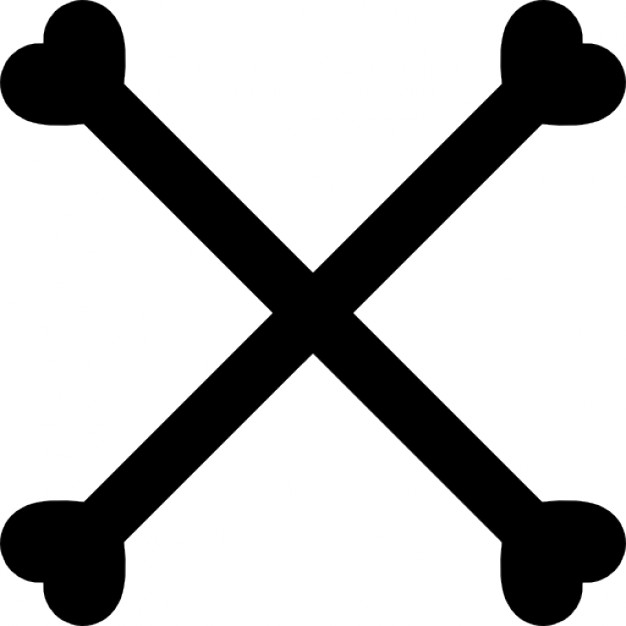 626x626 Bones Silhouette Forming A Cross Symbol Icons Free Download