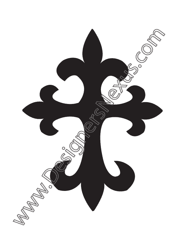 612x792 Free Vector Botonee Cross Graphic V6 Tattoo Art