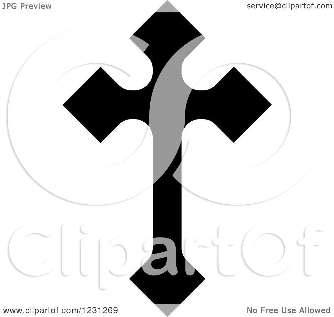 1080x1024 Clipart Of A Black And White Christian Cross 28