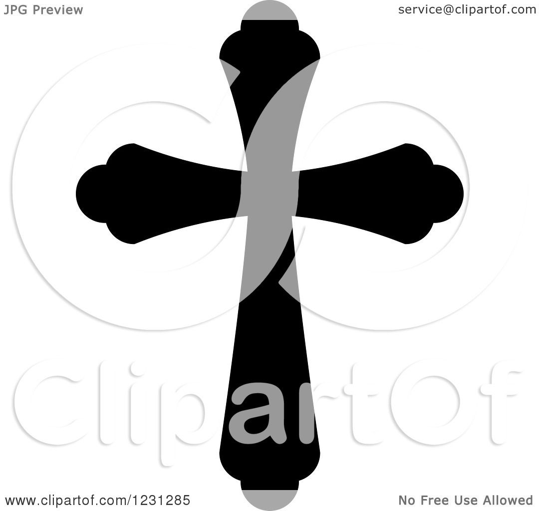 1080x1024 Clipart Of A Black And White Christian Cross 14