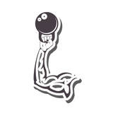 160x160 Silhouette Muscular Arm Holding Weights For Crossfit Vector