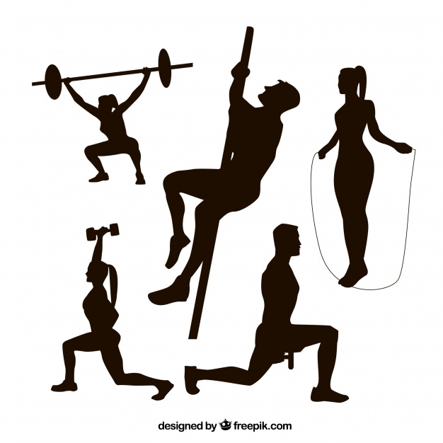626x626 Fitness Silhouettes Collecti Vector Free Download