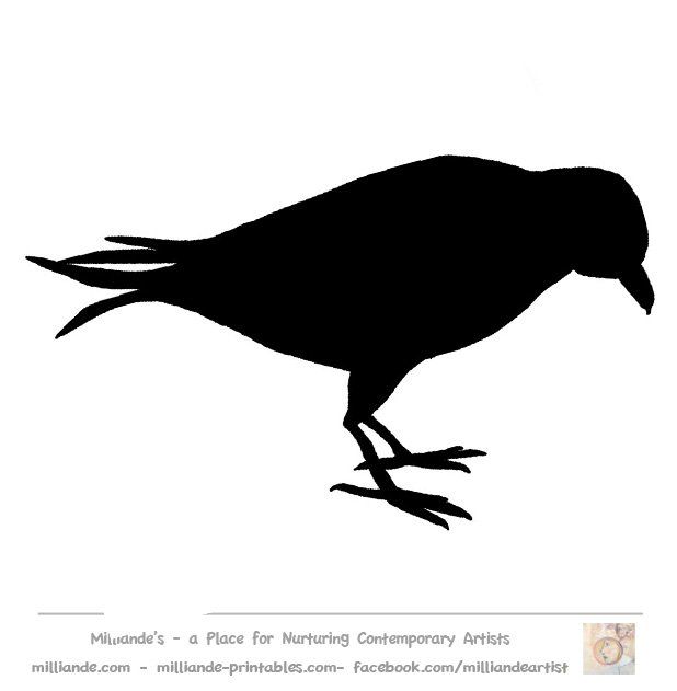 618x631 Crow Silhouette Bird Silhouette Stencil Template Crow Halloween