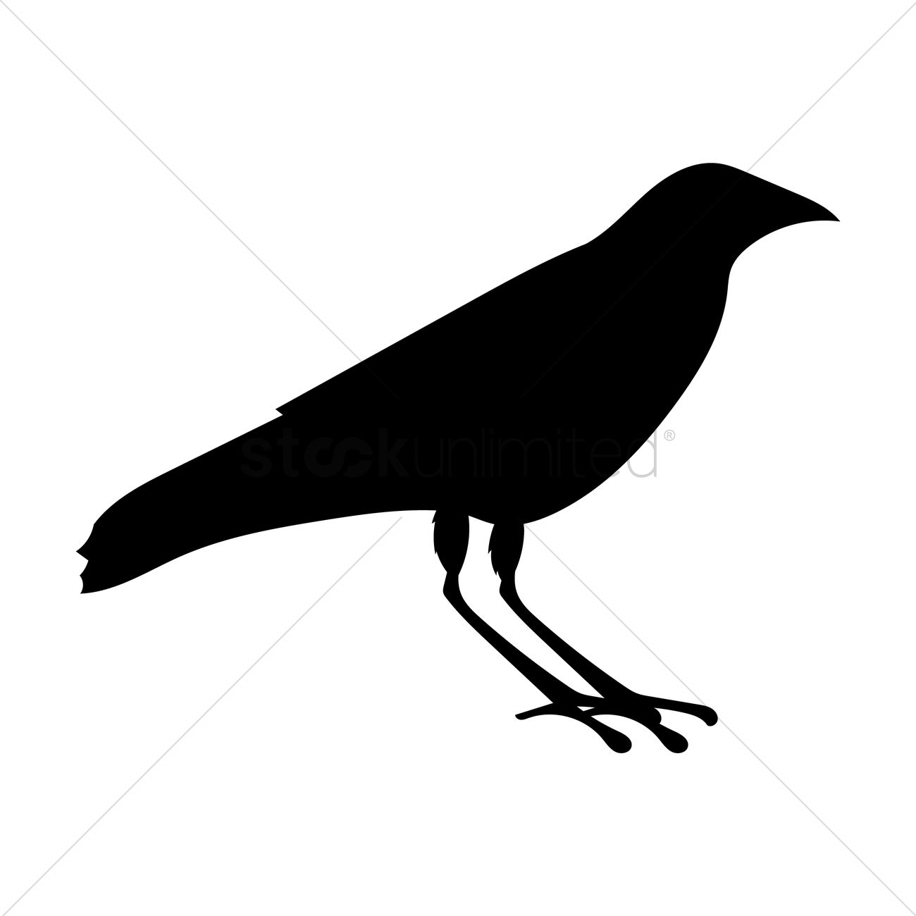 1300x1300 Silhouette Of Crow Vector Image