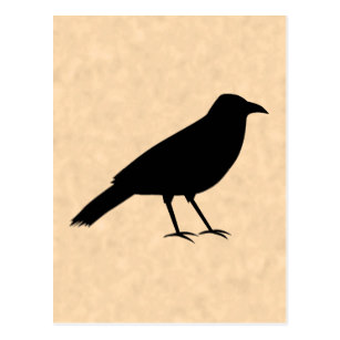 307x307 Black Crow Silhouette Cards