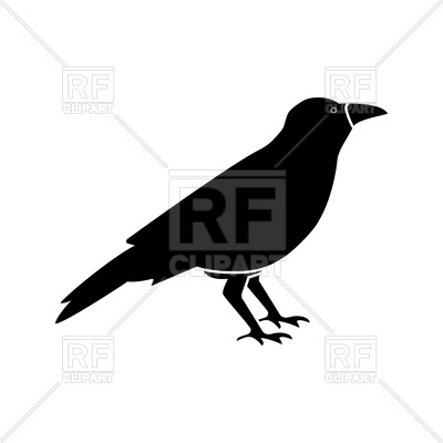400x400 Black Crow On White Background Royalty Free Vector Clip Art Image