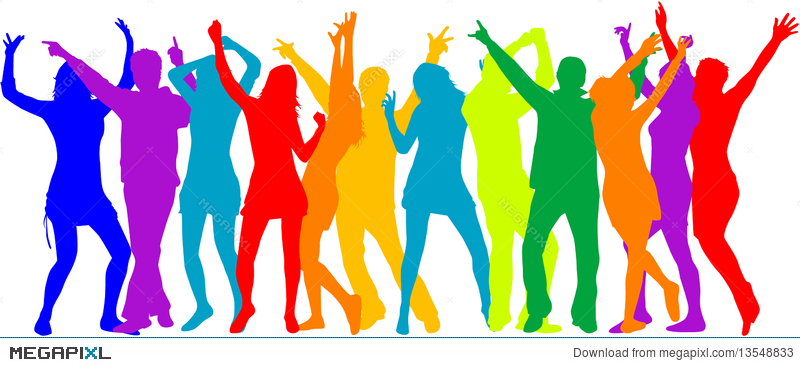 800x367 Party Crowd , People Silhouettes