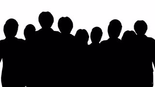 320x180 Silhouette Of People Moving Forward Head View Zoom Stock Video