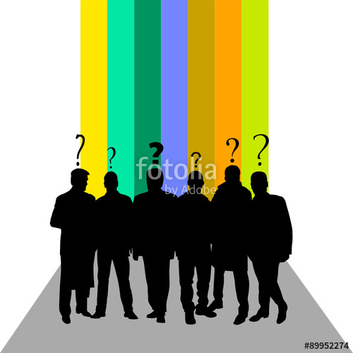 500x500 People Silhouette With Question Mark Color Vector Stock Image