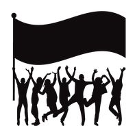 200x200 Silhouette Of Crowd Vector Image