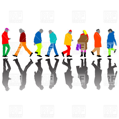 453x453 Silhouettes Of Walking People Royalty Free Vector Clip Art Image
