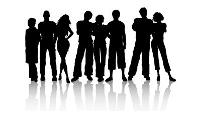 400x228 Young People Silhouettes, Vector File