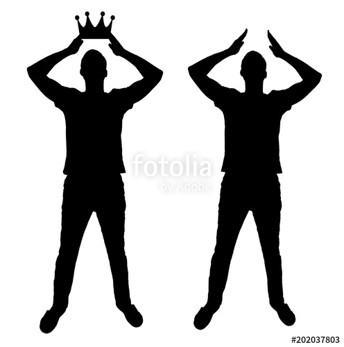 496x500 Silhouette Vector Of A Selfish And Narcissistic Man Reconciling