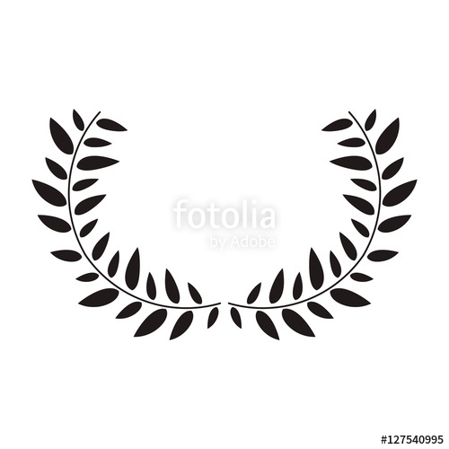 500x500 Black Silhouette Half Crown With Leaves Vector Illustration Stock