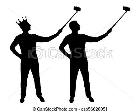 450x359 Silhouette Vector Of Narcissisticnd Selfish Man