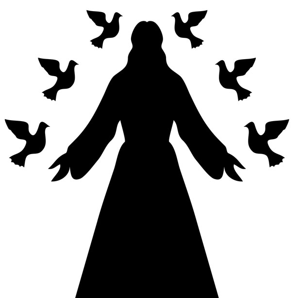 614x615 Jesus Christ Silhouette Free Stock Photo