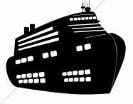 187x146 Cruise Ship Silhouette Laser Cut Appliques