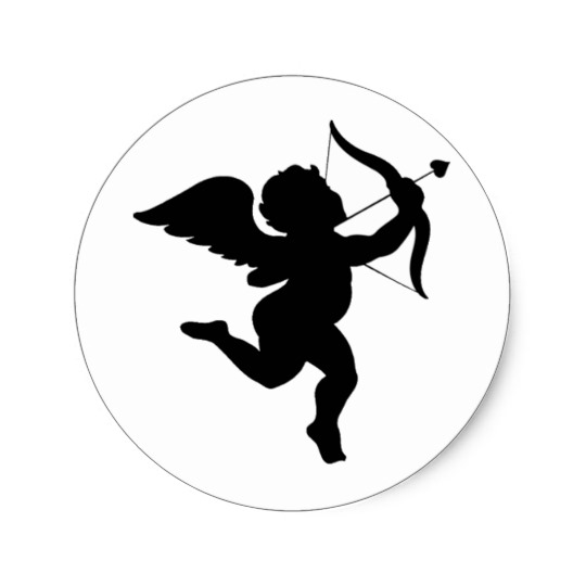 540x540 Cupid Silhouette Design! Classic Round Sticker