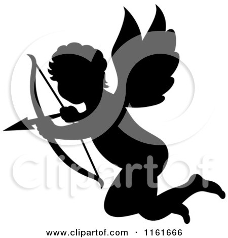 450x470 Royalty Free (Rf) Cupid Silhouette Clipart, Illustrations, Vector