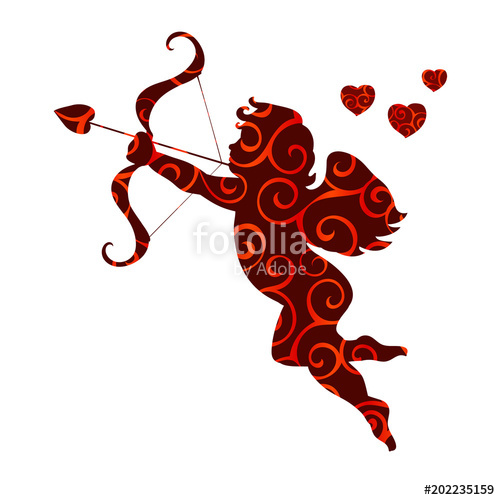 500x500 Cupid Love Pattern Silhouette Ancient Mythology Fantasy Stock
