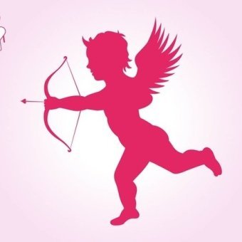 340x340 Cupid Silhouette Free Vector 123freevectors
