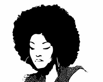 Curly Afro Silhouette at GetDrawings | Free download