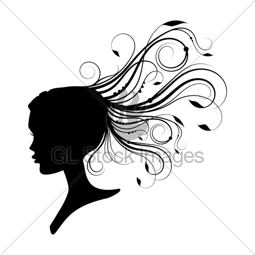 500x500 Women Head With Curly Hair Gl Stock Images