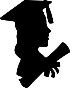 239x300 Die Cut Silhouette Graduation Female X 8 For Cardmaking
