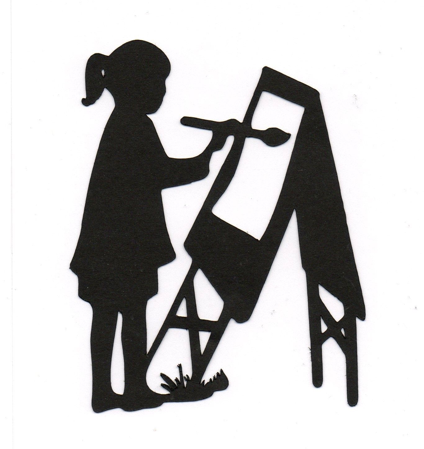 1366x1448 New Design Girl Painting Arts N Crafts Child Silhouette Die Cut
