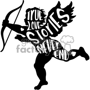 300x300 Royalty Free True Love Stories Never End Vector Cupid Silhouette
