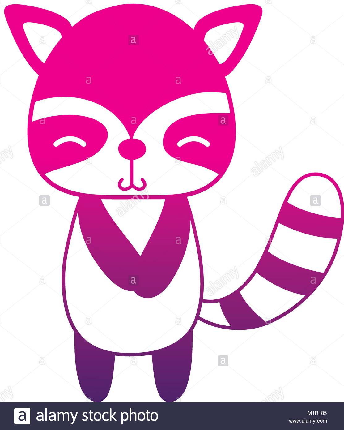 1113x1390 Color Silhouette Cute And Shy Raccoon Wild Animal Stock Vector Art