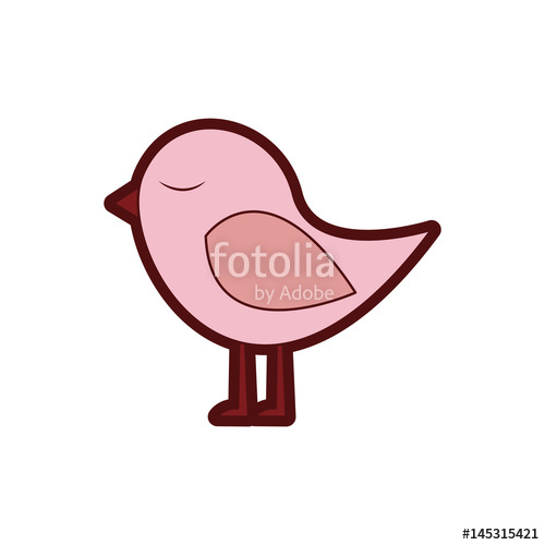 500x500 Colorful Thick Silhouette With Cute Bird Vector Illustration