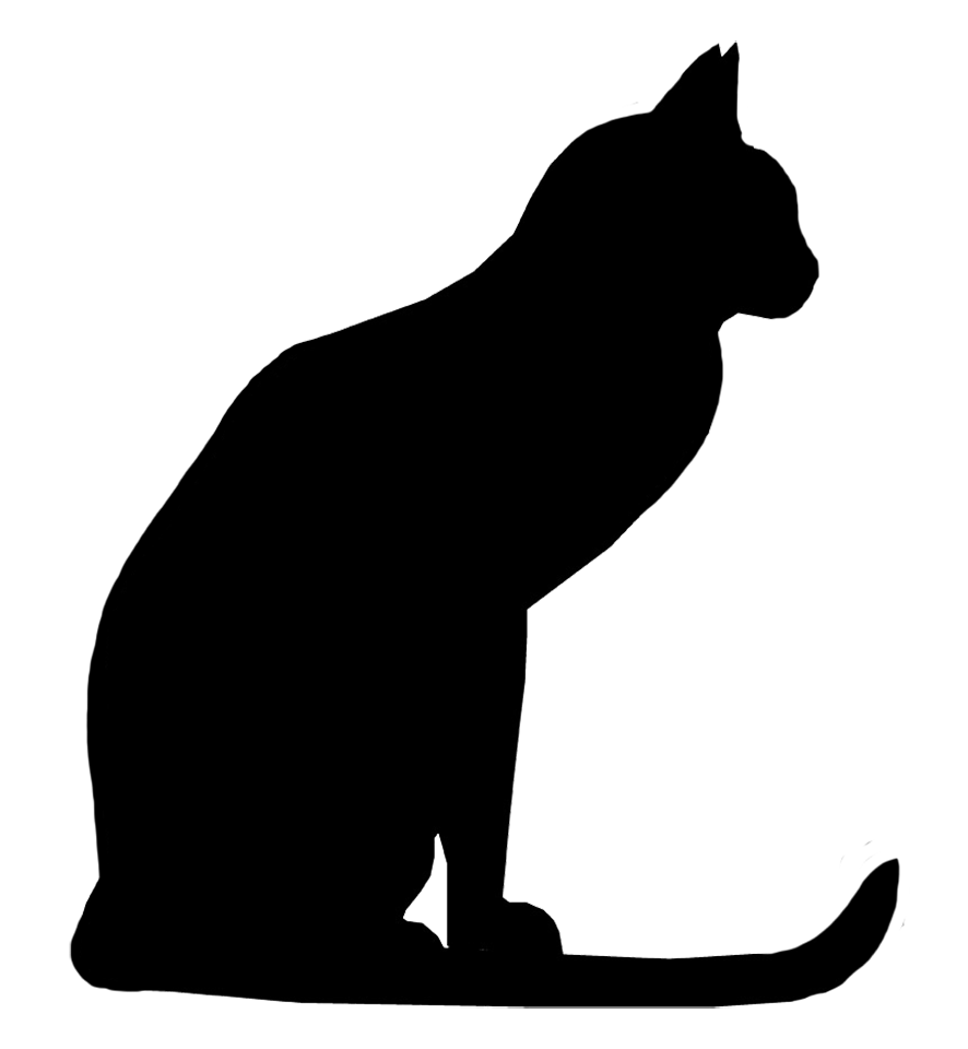 886x960 Clip Art Cat Outline Black Silouette Little Cute Cats