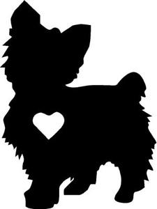 225x300 Yorkie Silhouette Vinyl Decalsticker Cute Animal Dog Family Pet