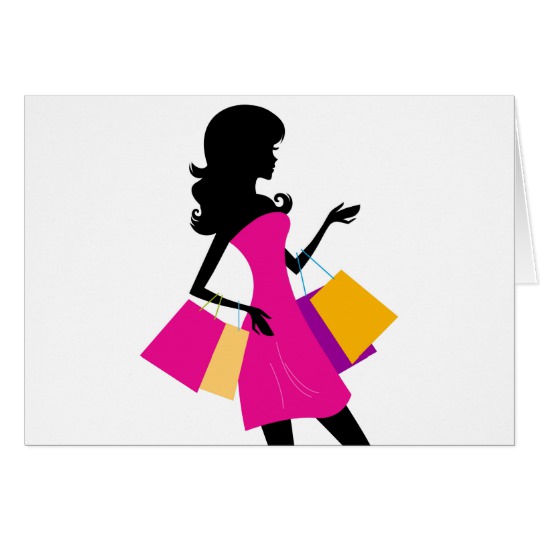 540x540 Cute Fashion Girl Silhouette Black, Pink Card