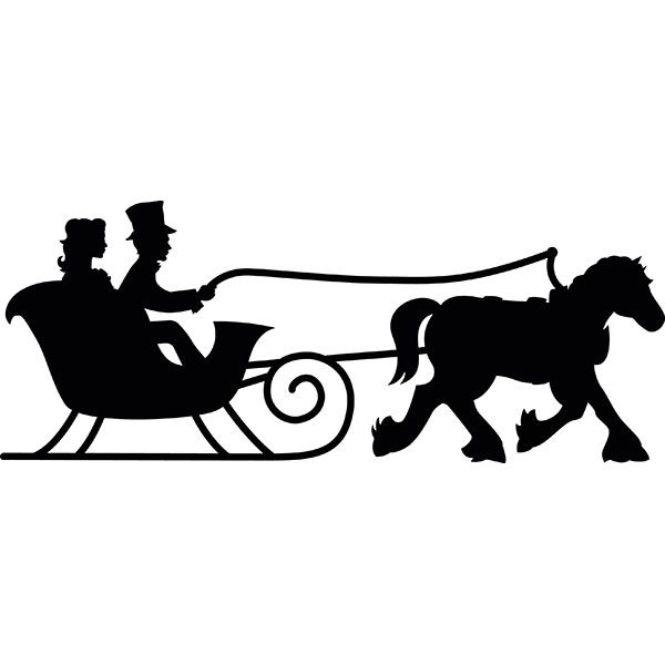 600x600 Sleigh Ride Svg Cut Christmas Silhouette, Cuttings
